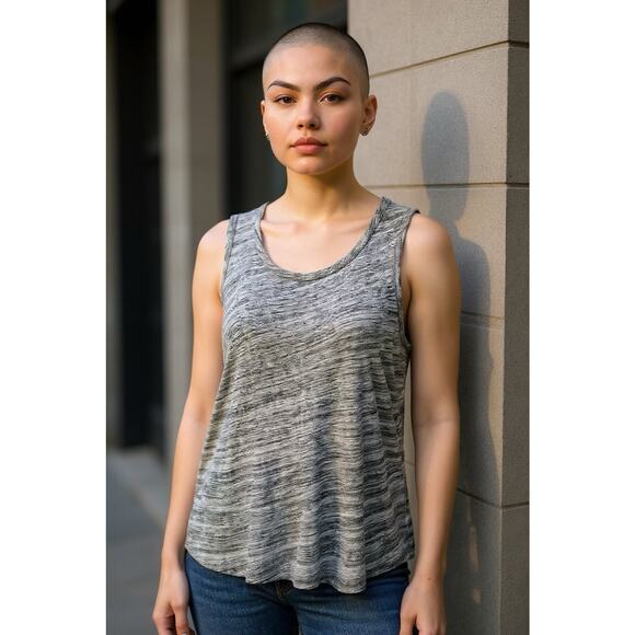 Women's Gap Heather Gray Sleeveless Tee Sz Small Top Casual Athleisure T-Shirt - Picture 2 of 7